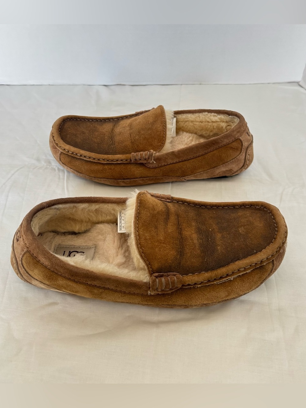 UGG Men's Tasman Chestnut Suede Shearling Slippers Size 8